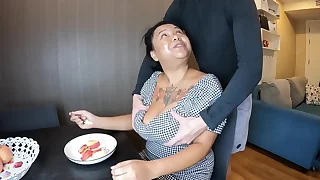 Deception about Asian Breastfeeding Explosive Handjob with an increment of Interracial Making love
